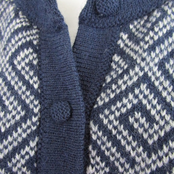 🌹HP🌹 VTG Aztec Pattern Cardigan 100% Alpaca Wool - Picture 5 of 8